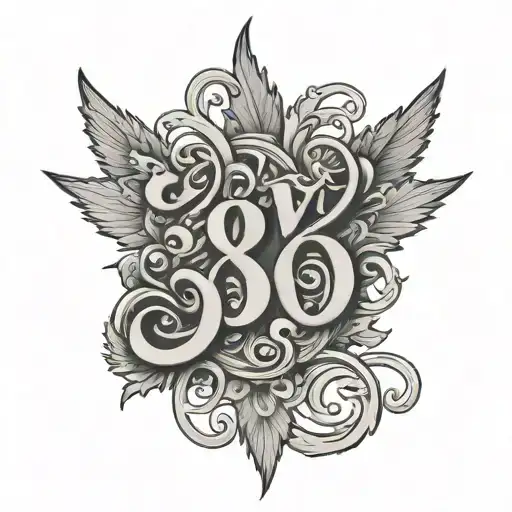 Text tact "38 GV" tattoo design idea