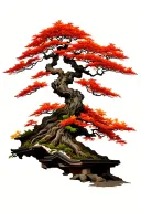 bloodgood Japanese maple bonsai tree in fall tattoo design idea