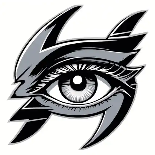 eye of horus holding with the number 47 tattoo design idea