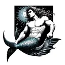 Merman tattoo design idea