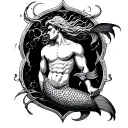Merman tattoo design idea