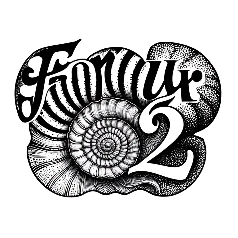 "Forty six & 2" Nautilus Shell themed tattoo featuring tattoo design idea