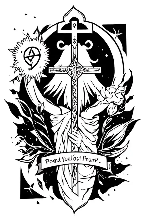 religious symbols and psalm 91 forearm tattoo tattoo design idea
