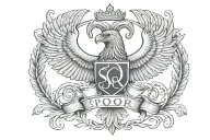 spqr text eagel tattoo design idea