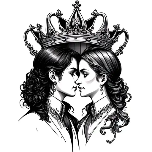 3 point crown couple tattoo tattoo design idea