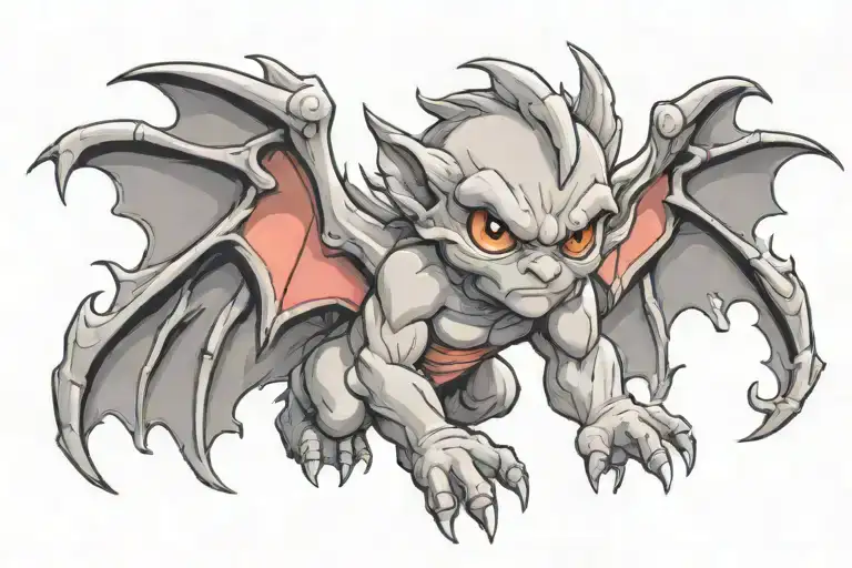 cute baby gargoyle tattoo design idea