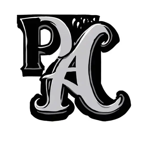 PAC initials of my kids name written tattoo design idea