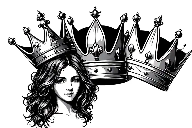 3 crowns representing wife daughter and son tattoo design idea