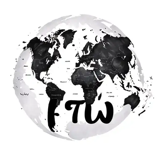 "FTW" ftw with world map tattoo design idea