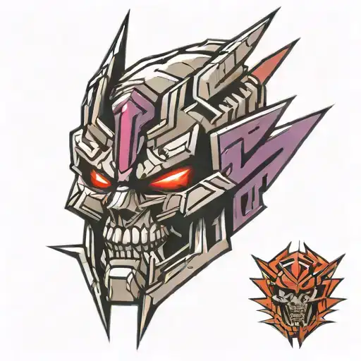 decepticon skull logo tattoo design idea