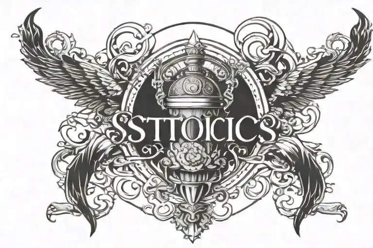 stoic virtues discipline Justice wisdom courage tattoo design idea