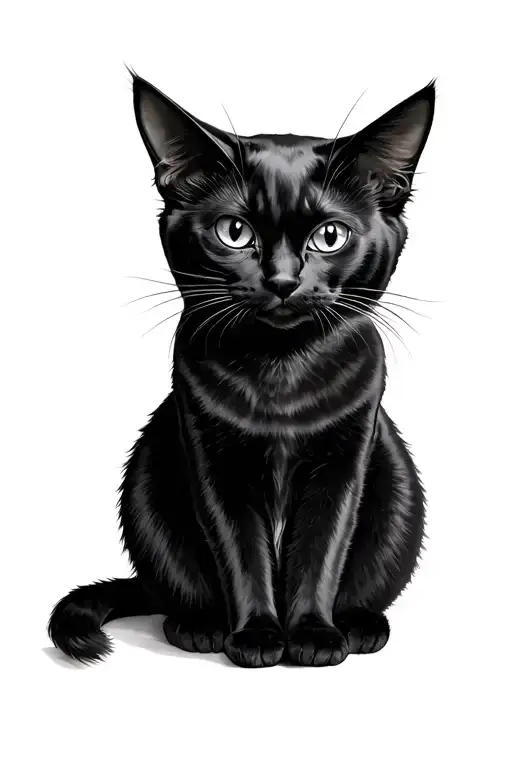 black cat with 2 heads tattoo design idea