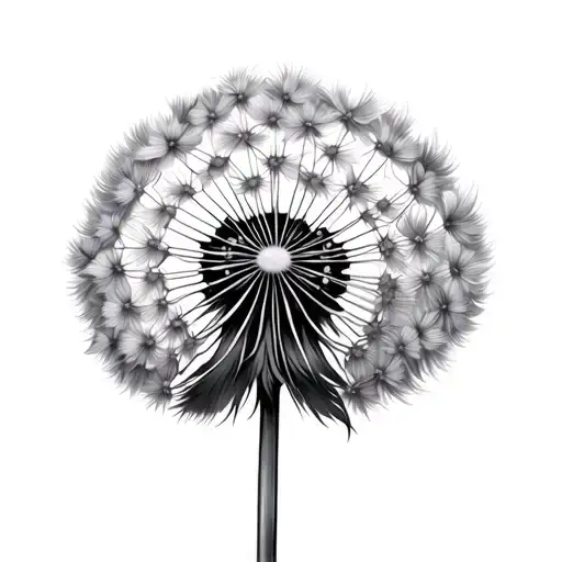 dandelion feather writer tattoo design idea