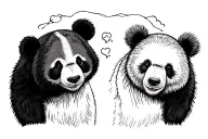 panda and brown bear tattoo design idea