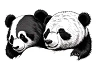 panda and brown bear tattoo design idea