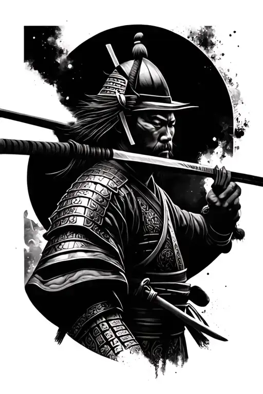 Japanese samurai warrior realism style tattoo tattoo design idea
