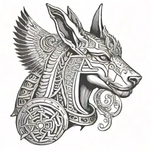 Anubis Libra God Night Ägypt tattoo design idea