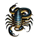 snake and scorpion made tattoo design idea