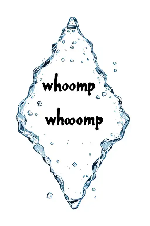 whoomp whoomp words with ice cubes around it  tattoo design idea