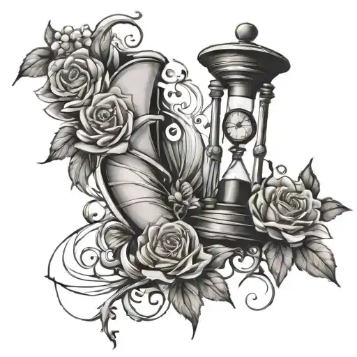 This is me a tattoo from the following elements a cracked or broken hourglass at the foot of a spiral staircase a bo tattoo design idea
