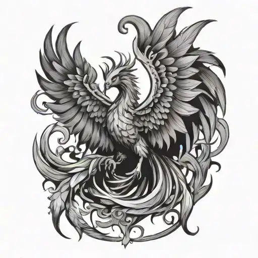 design tattoo of pheonix with Aggrogoth style tattoo tattoo design idea
