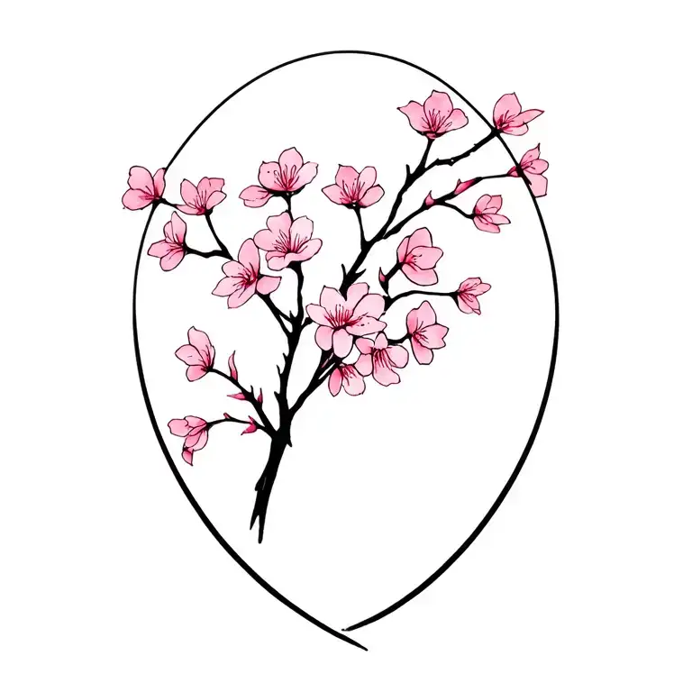 cherry blossoms tattoo design idea