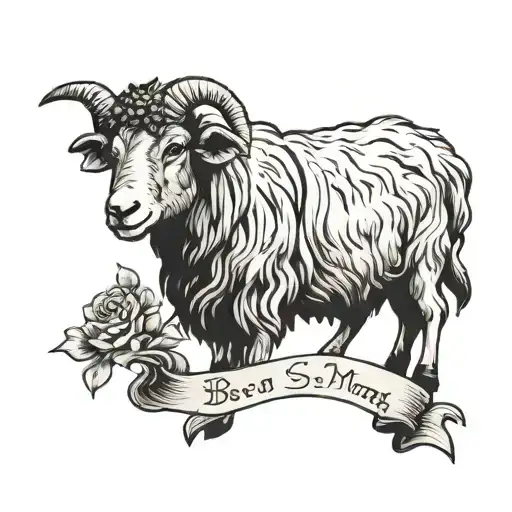 "be a simple Kind of man" written with a humble shepherd and sheep  tattoo design idea