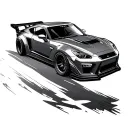 drifting car tattoo design idea