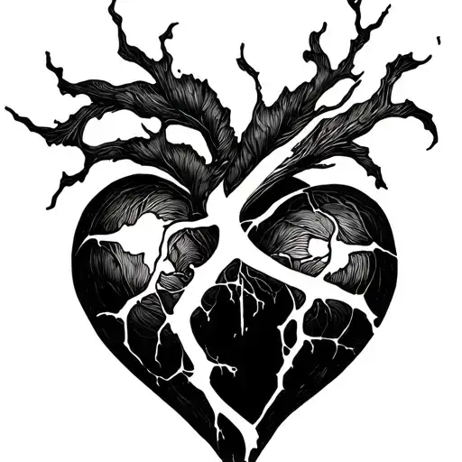 Kintsugi heart tattoo design idea