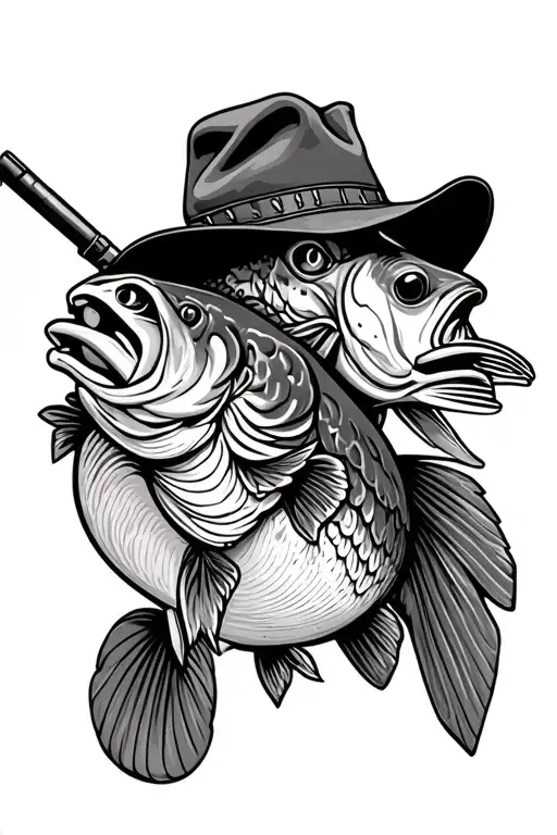 hunting, fishing, disc golf, golf, bass, country tattoo design idea