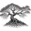 tree composed by dna-strand tattoo design idea