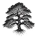 tree composed by dna-strand tattoo design idea