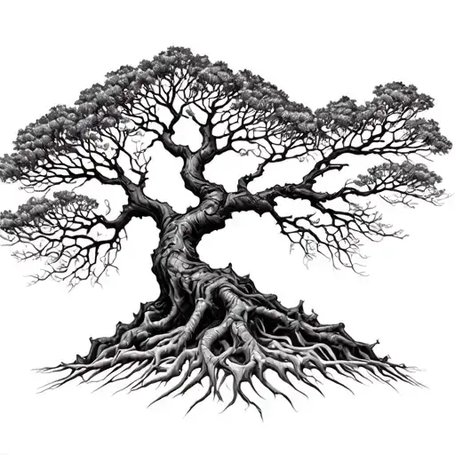 tree composed by dna-strand tattoo design idea