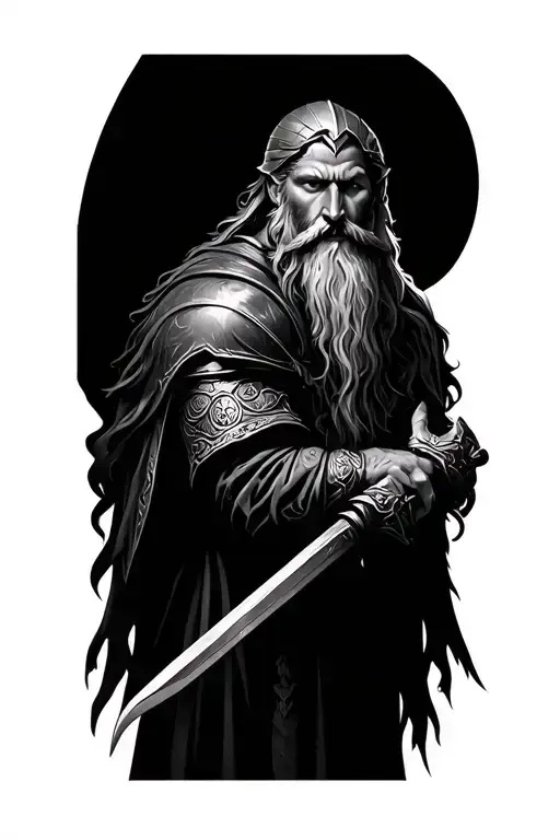 Frigg thor und odin tattoo design idea