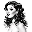 Black Pin Up Girl tattoo design idea