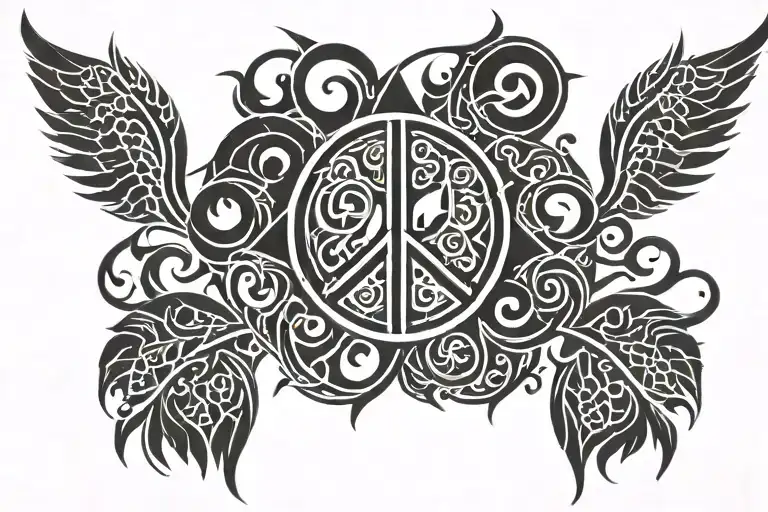 Peace, Love, Sacrifice symbol of berserk tattoo design idea