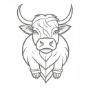 2D Highland Cow Teddy In Paper aeroplane flying tattoo design idea