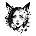 dark theme white over blackout tattoo design idea