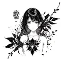 dark theme white over blackout tattoo design idea