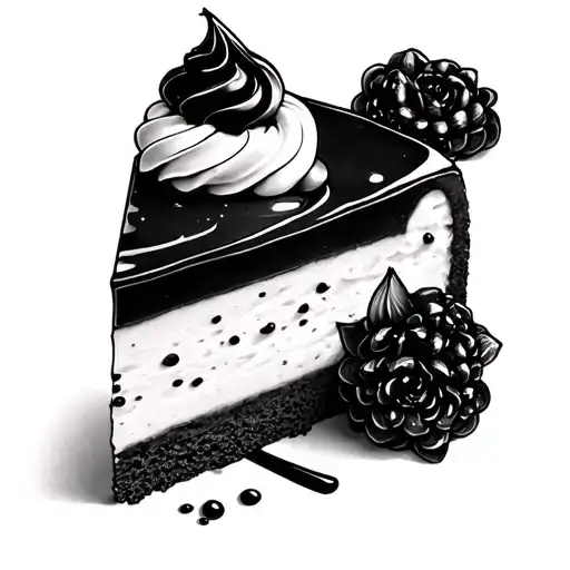 friend) tattoos cheesecake with a slice taken out  tattoo design idea
