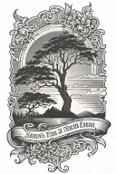 sunset with proverbs 3:5 6 symbolizing faith tattoo design idea