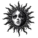 Gothic Sun tattoo design idea