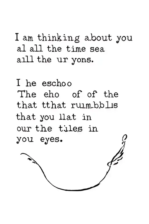 I am thinking about you all the time, the echo of the sea that rumbles in your eyes tattoo design idea