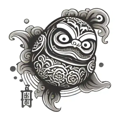 Daruma doll tattoo design idea