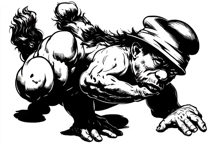 papa Smurf doing push ups tattoo design idea