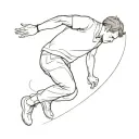 Sad man falling from a height tattoo design idea