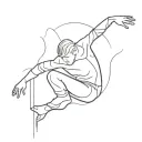 Sad man falling from a height tattoo design idea