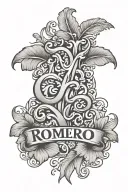 Traditional Hawaiian and Name Romero In old english font tatoo tattoo design idea