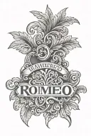 Traditional Hawaiian and Name Romero In old english font tatoo tattoo design idea