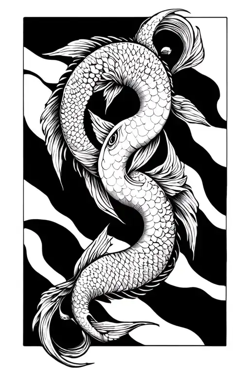 Pisces and Sagittarius zodiac signs intertwined tattoo design idea